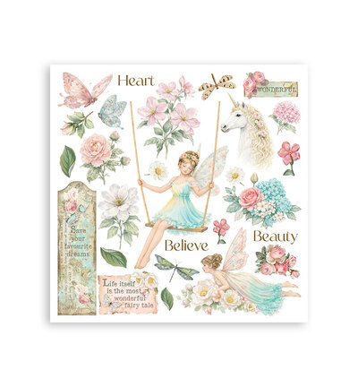 DFLRBX15 - Stamperia - Stamperia Kit Rub-On – Wonderland - Rub On Kit - Detail 4