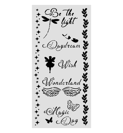 KSTDL96 - Stamperia - Stamperia Pochoir epais 12x25 cm – Wonderland Magic Day - Stencil & Wooden Shape - Detail 1 KSTDL96 - Stamperia - Stamperia Pochoir epais 12x25 cm – Wonderland Magic Day - Stencil & Wooden Shape - Detail 1