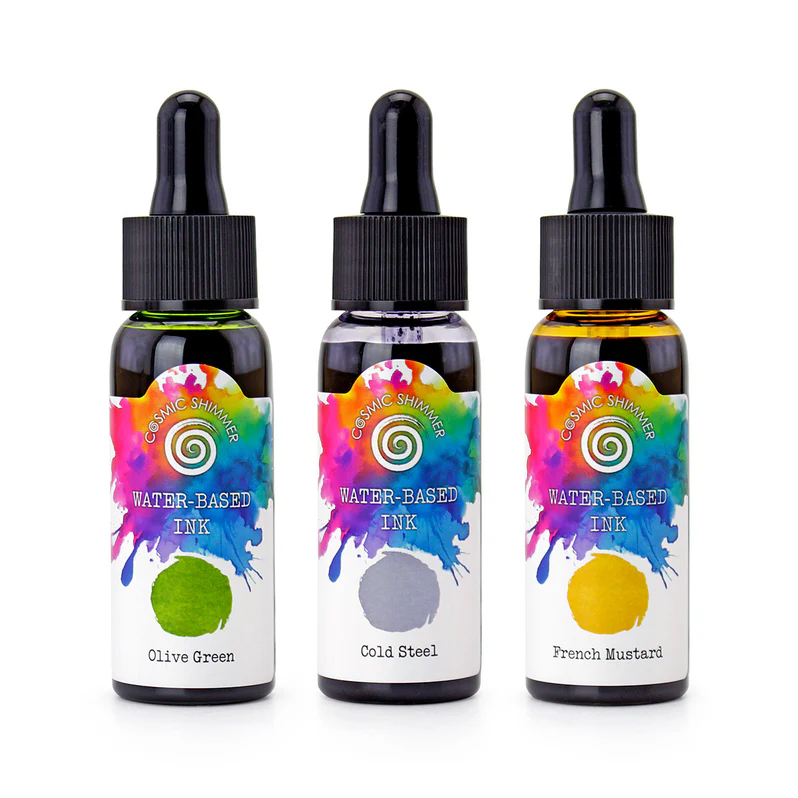 55-IKB003-S3 - Cosmic Shimmer - Set d'encres a base d'eau - Elemental Earthtone Colours - Water-Based Ink - Detail 1