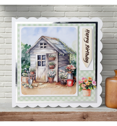 11-DCD748 - Katy Sue Designs - Decoupage pre-decoupe - Summer Shed - 3D Die Cut Decoupage - Detail 1