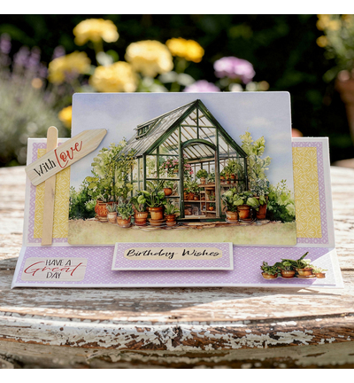 11-DCD746 - Katy Sue Designs - Decoupage pre-decoupe - Summer Greenhouse - 3D Die Cut Decoupage - Detail 1
