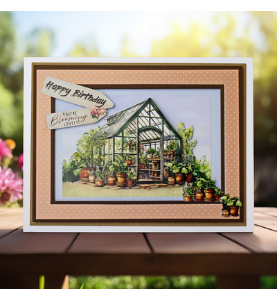 11-DCD746 - Katy Sue Designs - Decoupage pre-decoupe - Summer Greenhouse - 3D Die Cut Decoupage - Detail 3