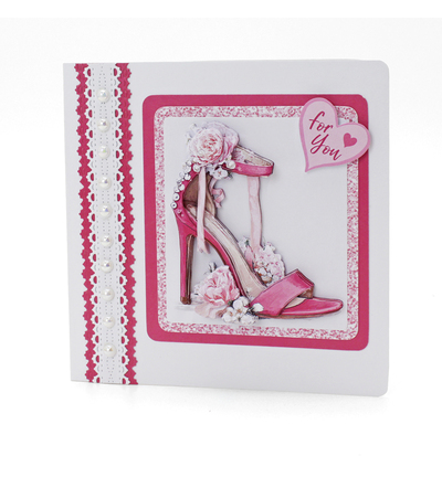 11-DCD752 - Katy Sue Designs - Decoupage 3D pre-decoupe - Stilettos in Bloom - 3D Die Cut Decoupage - Detail 3