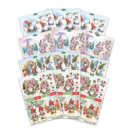 11-DCDCGN12 - Katy Sue Designs - Decoupage 3D pre-decoupe - Christmas Gnomes - Santa Scenes - Detail 1