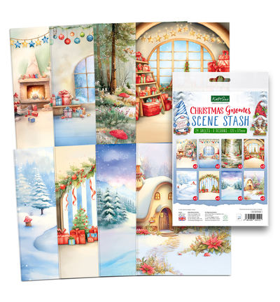 02-10074CGN - Katy Sue Designs - Papiers inserts - Christmas Gnomes Scene Stash - Santa Scenes - Detail 1