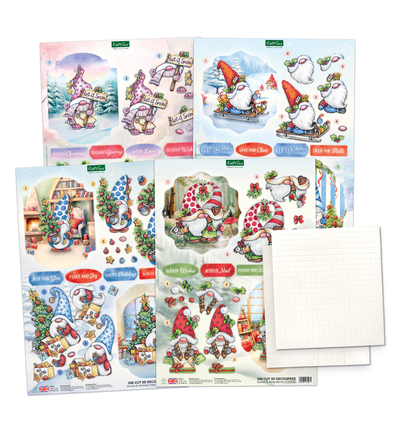 17-10105CCG - Katy Sue Designs - Kit de carterie - Cosy Christmas Gnomes - Santa Scenes - Detail 1