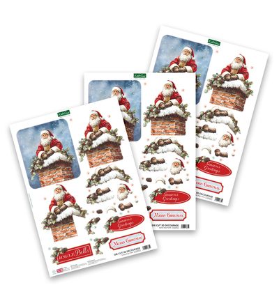 11-DCD757 - Katy Sue Designs - Decoupage 3D pre-decoupe - Santa Stop Here - Santa Scenes - Detail 1