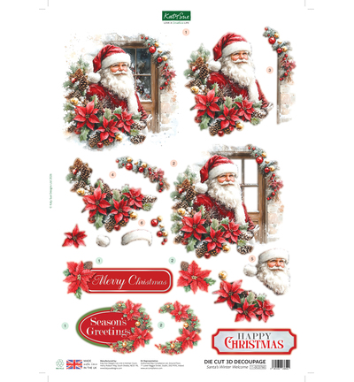 11-DCD760 - Katy Sue Designs - Decoupage 3D pre-decoupe - Santa's Winter Welcome - Santa Scenes - Detail 1