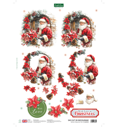 11-DCD761 - Katy Sue Designs - Decoupage 3D pre-decoupe - Santa's Seasonal Visit - Santa Scenes - Detail 1