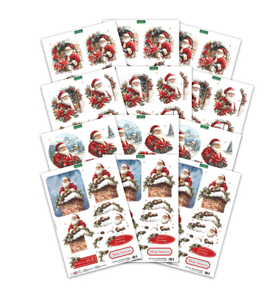 11-DCDSAS12 - Katy Sue Designs - Decoupage 3D pre-decoupe - Santa Scenes - Santa Scenes - Detail 1