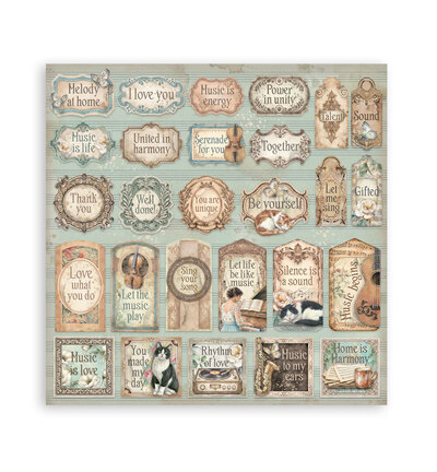 SBBL188 - Stamperia - Stamperia grand bloc scrapbooking 30,5x30,5 cm – Symphony - Scrapbooking Pad - Detail 10 SBBL188 - Stamperia - Stamperia grand bloc scrapbooking 30,5x30,5 cm – Symphony - Scrapbooking Pad - Detail 10
