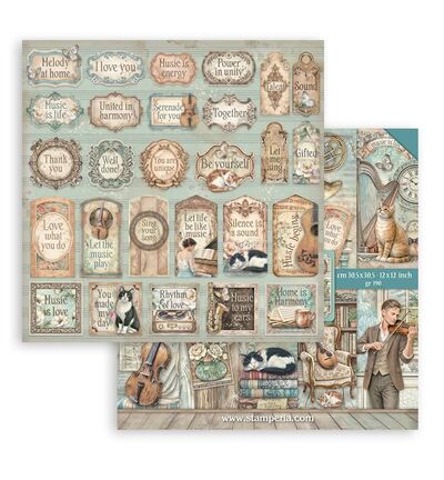 SBBL188 - Stamperia - Stamperia grand bloc scrapbooking 30,5x30,5 cm – Symphony - Scrapbooking Pad - Detail 11 SBBL188 - Stamperia - Stamperia grand bloc scrapbooking 30,5x30,5 cm – Symphony - Scrapbooking Pad - Detail 11