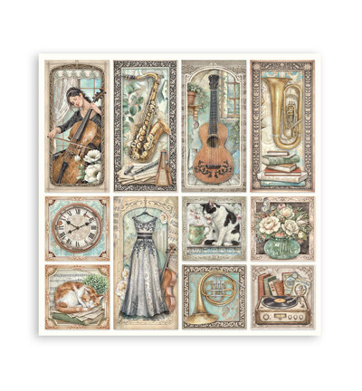 SBBS144 - Stamperia - Stamperia petit bloc scrapbooking 20,3x20,3 cm – Symphony - Scrapbooking Pad - Detail 2 SBBS144 - Stamperia - Stamperia petit bloc scrapbooking 20,3x20,3 cm – Symphony - Scrapbooking Pad - Detail 2