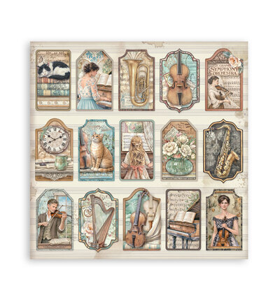 SBBSXB26 - Stamperia - Stamperia bloc papier simple face 20,3x20,3 cm – Symphony - Scrapbooking Pad - Detail 7 SBBSXB26 - Stamperia - Stamperia bloc papier simple face 20,3x20,3 cm – Symphony - Scrapbooking Pad - Detail 7