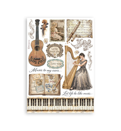 SBW34 - Stamperia - Stamperia bloc washi A5 8 feuilles – Symphony - Washi Pad - Detail 4 SBW34 - Stamperia - Stamperia bloc washi A5 8 feuilles – Symphony - Washi Pad - Detail 4