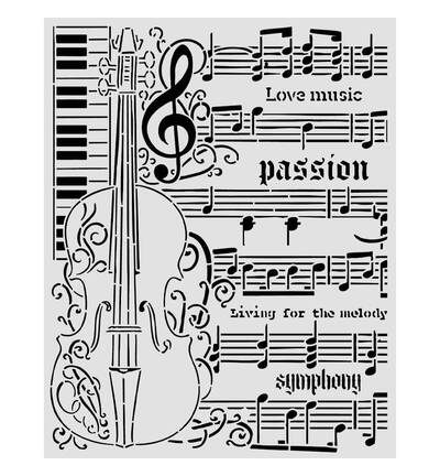 KSTD210 - Stamperia - Stamperia pochoir 20x25 cm – Symphony violon - Stencil - Detail 1 KSTD210 - Stamperia - Stamperia pochoir 20x25 cm – Symphony violon - Stencil - Detail 1