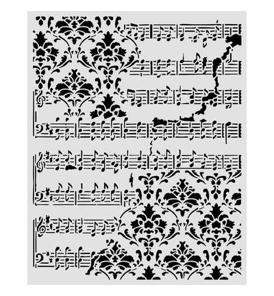 KSTD211 - Stamperia - Stamperia pochoir 20x25 cm – Symphony partition et frise - Stencil - Detail 1 KSTD211 - Stamperia - Stamperia pochoir 20x25 cm – Symphony partition et frise - Stencil - Detail 1
