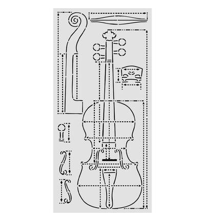 KSTDL166 - Stamperia - Stamperia pochoir 12x25 cm – Symphony sections de violon - Stencil - Detail 1 KSTDL166 - Stamperia - Stamperia pochoir 12x25 cm – Symphony sections de violon - Stencil - Detail 1