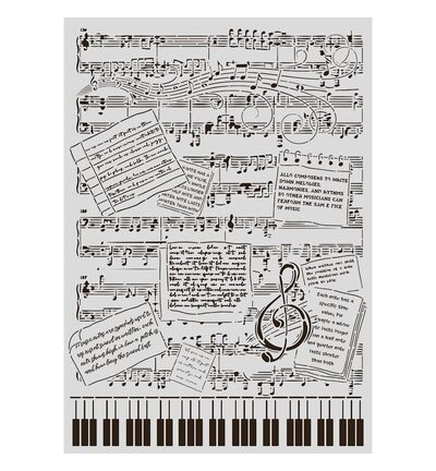 KSTDA3014 - Stamperia - Stamperia pochoir A3 – Symphony musique - Stencil - Detail 1 KSTDA3014 - Stamperia - Stamperia pochoir A3 – Symphony musique - Stencil - Detail 1