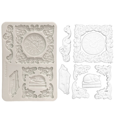KACMA614 - Stamperia - Stamperia moule en silicone A5 – Symphony horloge et chat - Moules en silicone - Detail 1 KACMA614 - Stamperia - Stamperia moule en silicone A5 – Symphony horloge et chat - Moules en silicone - Detail 1