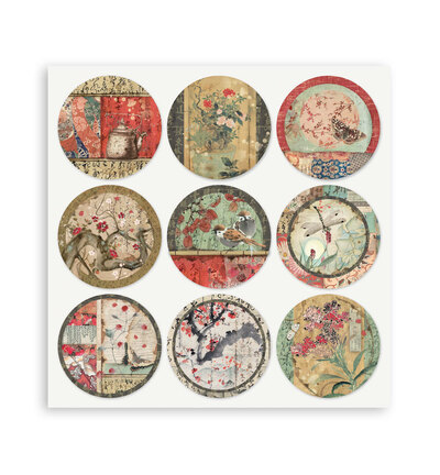 SBBS09 - Stamperia - Stamperia petit bloc scrapbooking 20,3x20,3 cm – Oriental Garden - Scrapbooking Pad - Detail 2 SBBS09 - Stamperia - Stamperia petit bloc scrapbooking 20,3x20,3 cm – Oriental Garden - Scrapbooking Pad - Detail 2