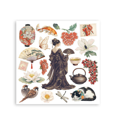 DFLRBX19 - Stamperia - Stamperia set Rub-On 6 feuilles – Oriental Garden - Rub On - Detail 1 DFLRBX19 - Stamperia - Stamperia set Rub-On 6 feuilles – Oriental Garden - Rub On - Detail 1