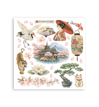 DFLRBX19 - Stamperia - Stamperia set Rub-On 6 feuilles – Oriental Garden - Rub On - Detail 4 DFLRBX19 - Stamperia - Stamperia set Rub-On 6 feuilles – Oriental Garden - Rub On - Detail 4