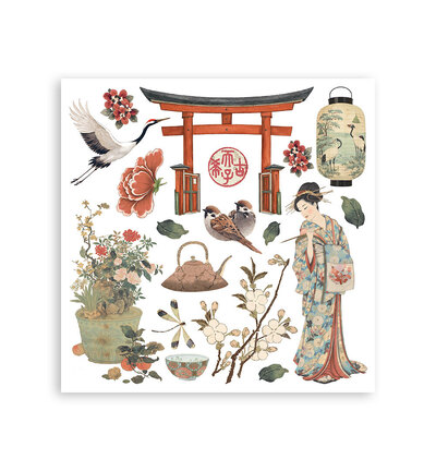 DFLRBX19 - Stamperia - Stamperia set Rub-On 6 feuilles – Oriental Garden - Rub On - Detail 6 DFLRBX19 - Stamperia - Stamperia set Rub-On 6 feuilles – Oriental Garden - Rub On - Detail 6