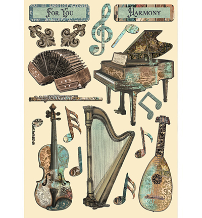 KLSP175 - Stamperia - Stamperia Colored Wooden shape - Music - Decorations & Shapes - Detail 1 KLSP175 - Stamperia - Stamperia Colored Wooden shape - Music - Decorations & Shapes - Detail 1