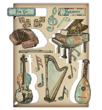KLSP175 - Stamperia - Stamperia Colored Wooden shape - Music - Decorations & Shapes - Detail 2 KLSP175 - Stamperia - Stamperia Colored Wooden shape - Music - Decorations & Shapes - Detail 2