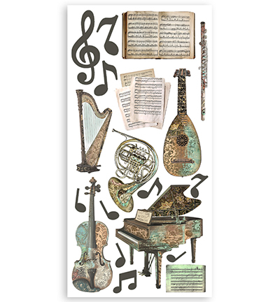 SBBCT05 - Stamperia - Stamperia Paper cut-outs Double Face - Music - Feuilles individuelles - Detail 1 SBBCT05 - Stamperia - Stamperia Paper cut-outs Double Face - Music - Feuilles individuelles - Detail 1