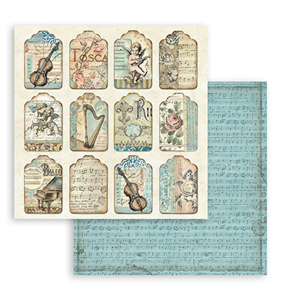 SBBS118 - Stamperia - Stamperia Scrapbooking Small Pad Music - Music - Scrapbooking Pads - Detail 1 SBBS118 - Stamperia - Stamperia Scrapbooking Small Pad Music - Music - Scrapbooking Pads - Detail 1