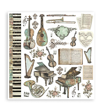 SBBS118 - Stamperia - Stamperia Scrapbooking Small Pad Music - Music - Scrapbooking Pads - Detail 7 SBBS118 - Stamperia - Stamperia Scrapbooking Small Pad Music - Music - Scrapbooking Pads - Detail 7
