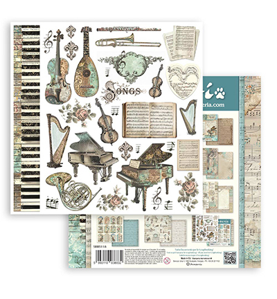 SBBS118 - Stamperia - Stamperia Scrapbooking Small Pad Music - Music - Scrapbooking Pads - Detail 8 SBBS118 - Stamperia - Stamperia Scrapbooking Small Pad Music - Music - Scrapbooking Pads - Detail 8