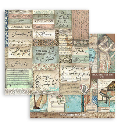 SBBS118 - Stamperia - Stamperia Scrapbooking Small Pad Music - Music - Scrapbooking Pads - Detail 11 SBBS118 - Stamperia - Stamperia Scrapbooking Small Pad Music - Music - Scrapbooking Pads - Detail 11