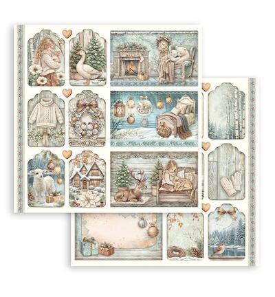 SBBL190 - Stamperia - Stamperia grand bloc scrapbooking 30,5x30,5 cm – White Christmas - Scrapbooking Pad - Detail 2 SBBL190 - Stamperia - Stamperia grand bloc scrapbooking 30,5x30,5 cm – White Christmas - Scrapbooking Pad - Detail 2