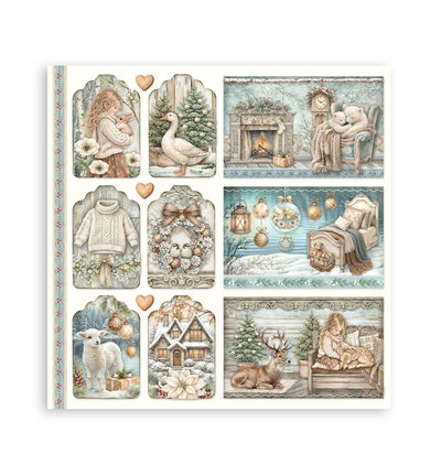 SBBL190 - Stamperia - Stamperia grand bloc scrapbooking 30,5x30,5 cm – White Christmas - Scrapbooking Pad - Detail 3 SBBL190 - Stamperia - Stamperia grand bloc scrapbooking 30,5x30,5 cm – White Christmas - Scrapbooking Pad - Detail 3