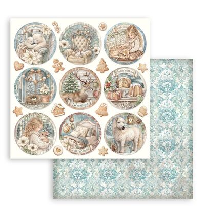 SBBL190 - Stamperia - Stamperia grand bloc scrapbooking 30,5x30,5 cm – White Christmas - Scrapbooking Pad - Detail 5 SBBL190 - Stamperia - Stamperia grand bloc scrapbooking 30,5x30,5 cm – White Christmas - Scrapbooking Pad - Detail 5