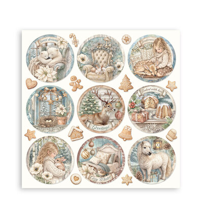 SBBL190 - Stamperia - Stamperia grand bloc scrapbooking 30,5x30,5 cm – White Christmas - Scrapbooking Pad - Detail 6 SBBL190 - Stamperia - Stamperia grand bloc scrapbooking 30,5x30,5 cm – White Christmas - Scrapbooking Pad - Detail 6