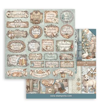 SBBL190 - Stamperia - Stamperia grand bloc scrapbooking 30,5x30,5 cm – White Christmas - Scrapbooking Pad - Detail 12 SBBL190 - Stamperia - Stamperia grand bloc scrapbooking 30,5x30,5 cm – White Christmas - Scrapbooking Pad - Detail 12