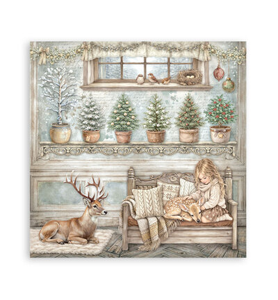 SBBL190 - Stamperia - Stamperia grand bloc scrapbooking 30,5x30,5 cm – White Christmas - Scrapbooking Pad - Detail 17 SBBL190 - Stamperia - Stamperia grand bloc scrapbooking 30,5x30,5 cm – White Christmas - Scrapbooking Pad - Detail 17
