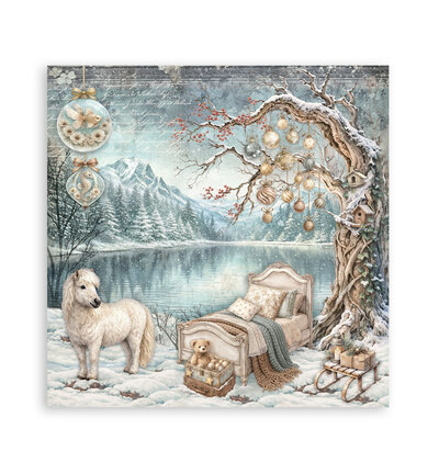 SBBL190 - Stamperia - Stamperia grand bloc scrapbooking 30,5x30,5 cm – White Christmas - Scrapbooking Pad - Detail 20 SBBL190 - Stamperia - Stamperia grand bloc scrapbooking 30,5x30,5 cm – White Christmas - Scrapbooking Pad - Detail 20