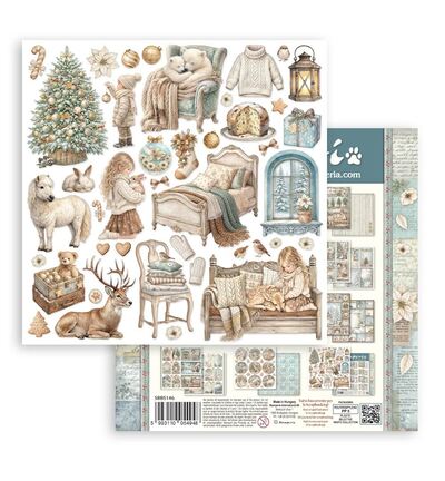 SBBS146 - Stamperia - Stamperia petit bloc scrapbooking 20,3x20,3 cm – White Christmas - Scrapbooking Pad - Detail 8 SBBS146 - Stamperia - Stamperia petit bloc scrapbooking 20,3x20,3 cm – White Christmas - Scrapbooking Pad - Detail 8