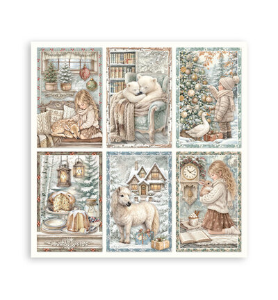 SBBSXB27 - Stamperia - Stamperia bloc papier simple face 20,3x20,3 cm – White Christmas - Scrapbooking Pad - Detail 8 SBBSXB27 - Stamperia - Stamperia bloc papier simple face 20,3x20,3 cm – White Christmas - Scrapbooking Pad - Detail 8