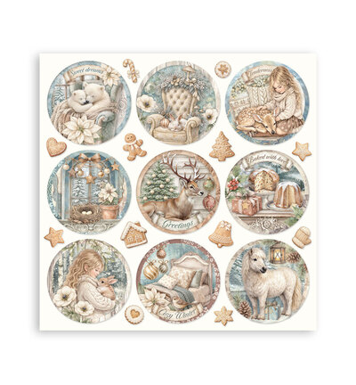 SBBSXB27 - Stamperia - Stamperia bloc papier simple face 20,3x20,3 cm – White Christmas - Scrapbooking Pad - Detail 10 SBBSXB27 - Stamperia - Stamperia bloc papier simple face 20,3x20,3 cm – White Christmas - Scrapbooking Pad - Detail 10