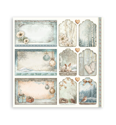 SBBSXB27 - Stamperia - Stamperia bloc papier simple face 20,3x20,3 cm – White Christmas - Scrapbooking Pad - Detail 13 SBBSXB27 - Stamperia - Stamperia bloc papier simple face 20,3x20,3 cm – White Christmas - Scrapbooking Pad - Detail 13