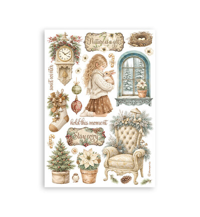 SBW36 - Stamperia - Stamperia bloc washi A5 8 feuilles – White Christmas - Washi Pad - Detail 2 SBW36 - Stamperia - Stamperia bloc washi A5 8 feuilles – White Christmas - Washi Pad - Detail 2