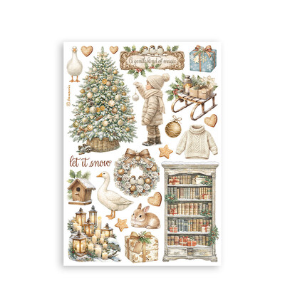 SBW36 - Stamperia - Stamperia bloc washi A5 8 feuilles – White Christmas - Washi Pad - Detail 3 SBW36 - Stamperia - Stamperia bloc washi A5 8 feuilles – White Christmas - Washi Pad - Detail 3