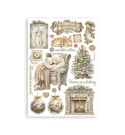 SBW36 - Stamperia - Stamperia bloc washi A5 8 feuilles – White Christmas - Washi Pad - Detail 5 SBW36 - Stamperia - Stamperia bloc washi A5 8 feuilles – White Christmas - Washi Pad - Detail 5