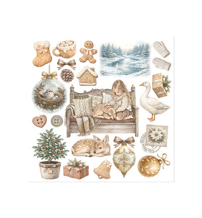 DFLRBX21 - Stamperia - Stamperia set Rub-On 6 feuilles – White Christmas - Rub On - Detail 3 DFLRBX21 - Stamperia - Stamperia set Rub-On 6 feuilles – White Christmas - Rub On - Detail 3